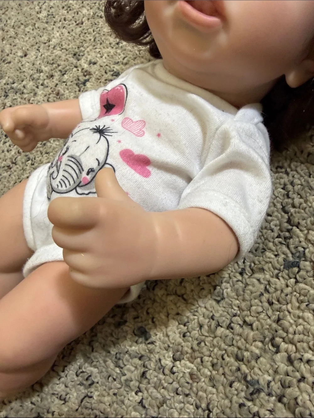 Reborn Baby Doll 12” Blue Eyes Brown Curly Hair